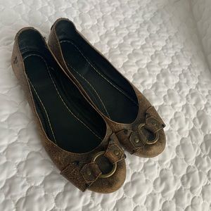 Frye brown leather flats!